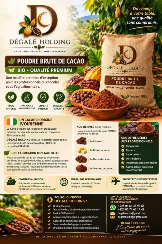 Poudre Brute de Cacao Bio Premium