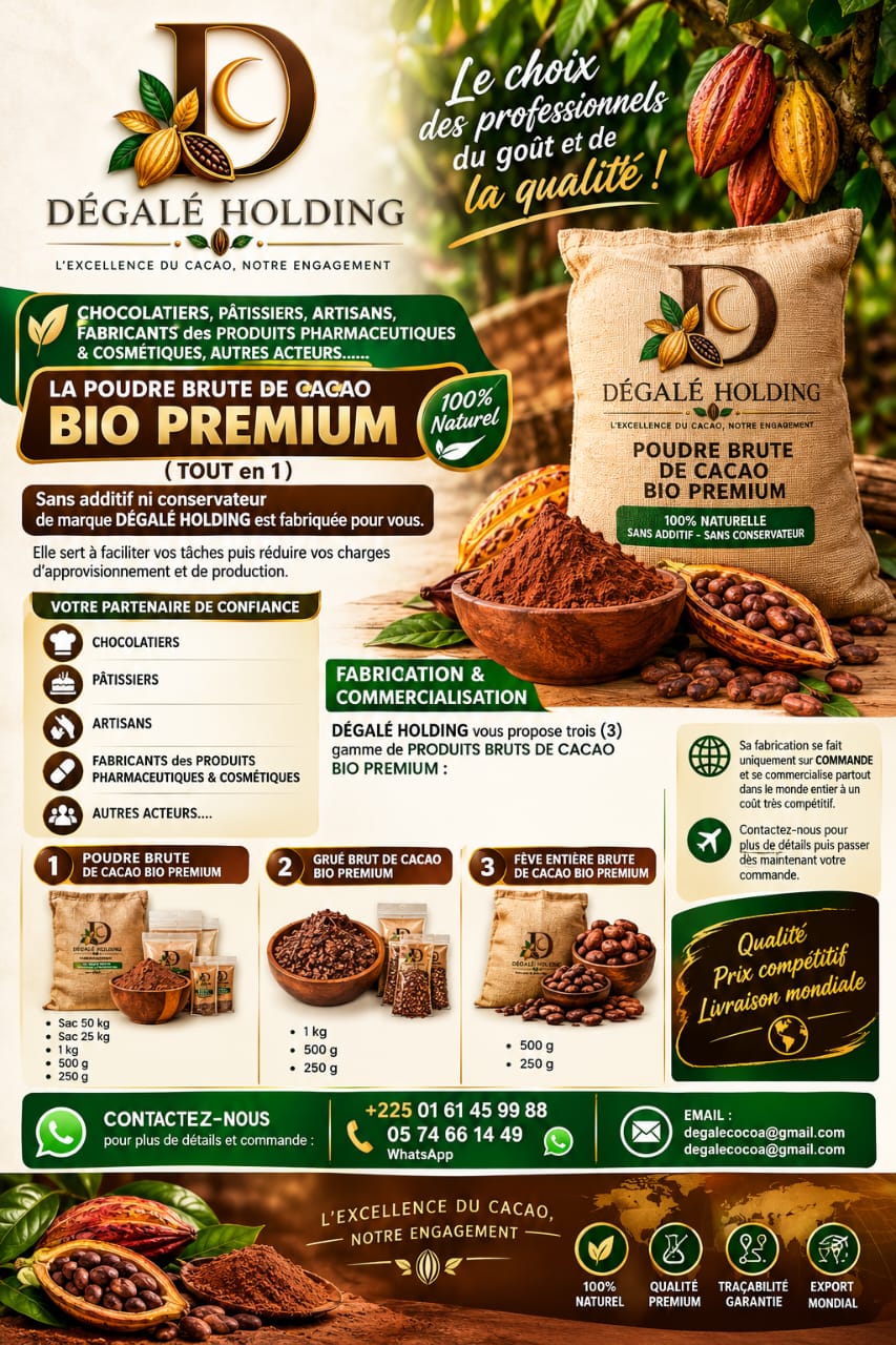 Fève Entière Brute de Cacao Bio Premium